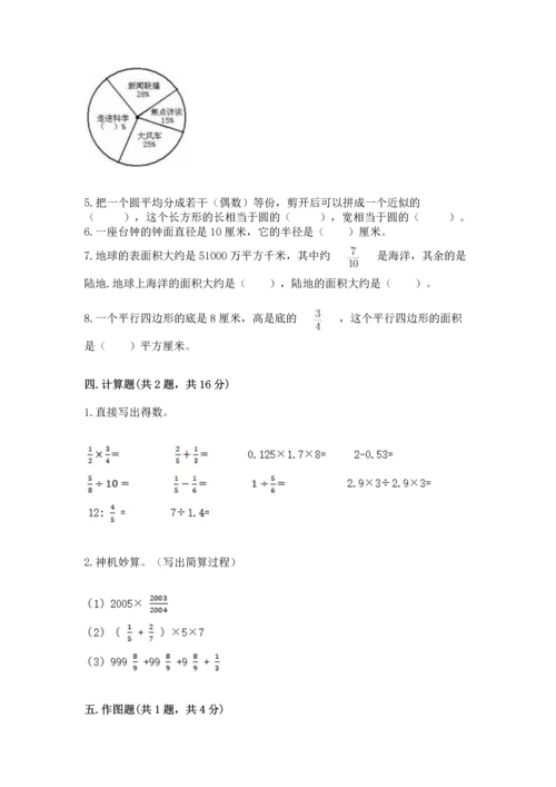人教版六年级上册数学期末测试卷附答案（名师推荐）.docx