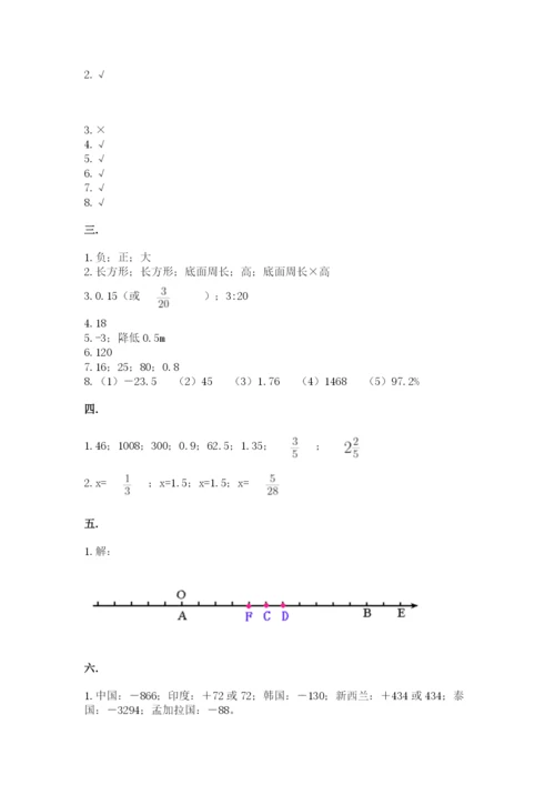 西师大版数学小升初模拟试卷含完整答案【考点梳理】.docx