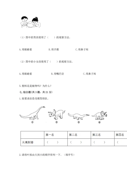 教科版科学一年级上册期末测试卷（精华版）.docx