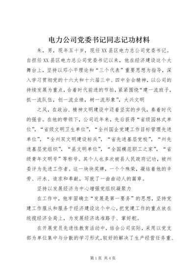 电力公司党委书记同志记功材料 (3).docx