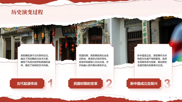 红色国风舞动非遗：英歌舞中的文化传承PPT模板
