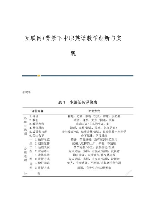 互联网+背景下中职英语教学创新与实践.docx