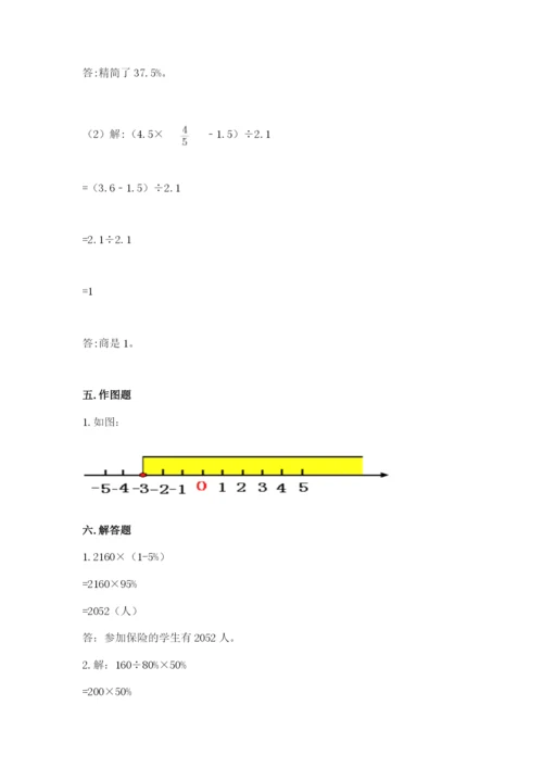重庆市江北区六年级下册数学期末测试卷附精品答案.docx