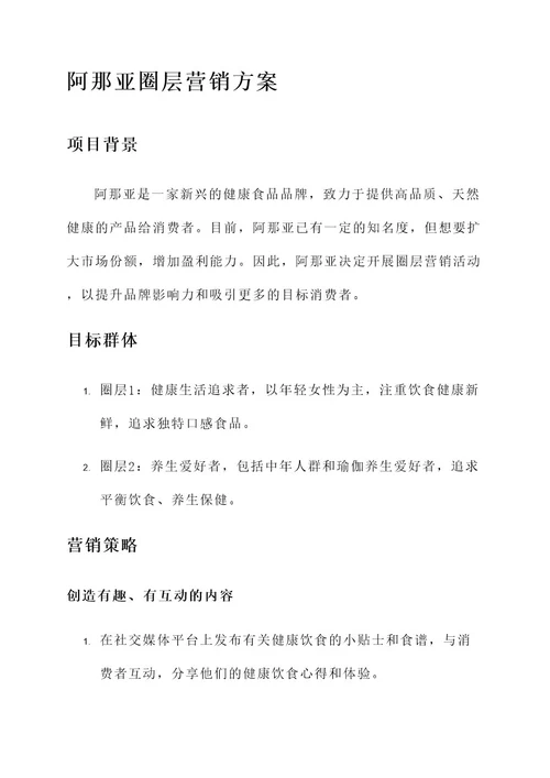 阿那亚圈层营销方案