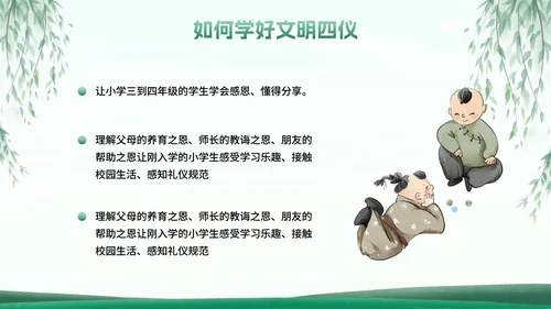 古风国风八礼四仪小学生文明礼仪主题班会PPT模板