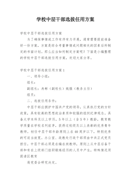 学校中层干部选拔任用方案.docx