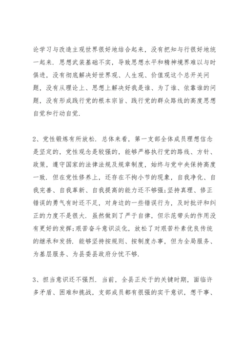 党支部班子查摆问题清单及整改措施三篇.docx