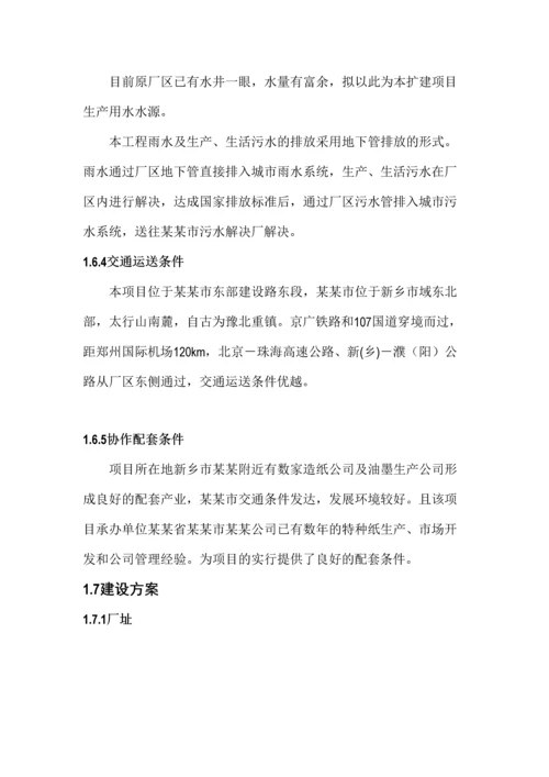 年产2万吨高档特种纸项目可行性研究报告.docx