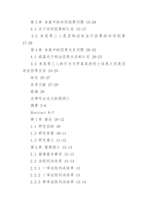 法律毕业论文的提纲.docx