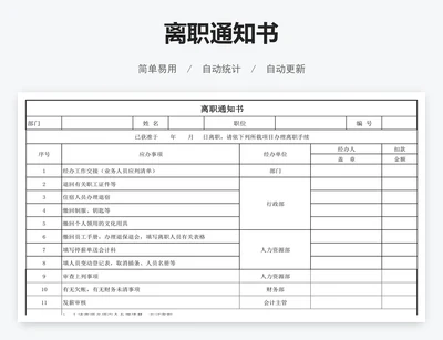 离职通知书