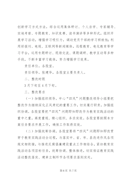 县疾控中心领导班子四风问题即知即改实施方案.docx