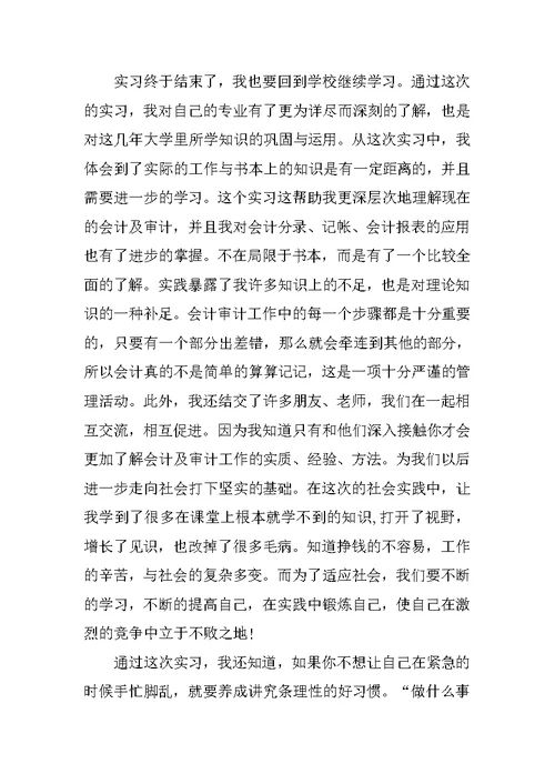 会计师事务所实习报告总结3000字