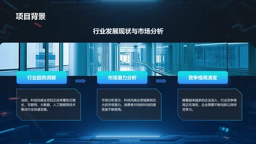 蓝色科技风商业计划书项目介绍PPT模板
