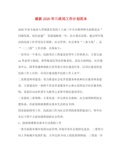 精编之年民政局工作计划范本.docx