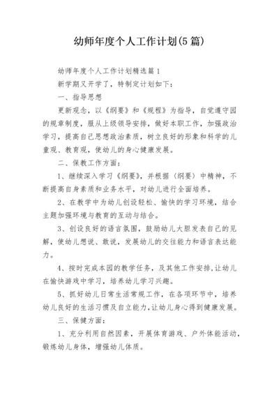 幼师年度个人工作计划(5篇).docx