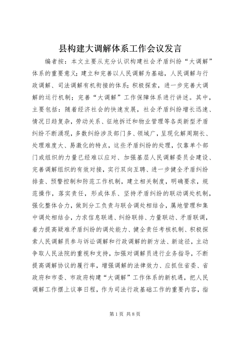 县构建大调解体系工作会议发言.docx