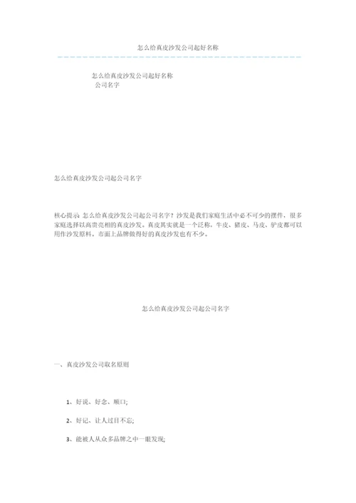 怎么给真皮沙发公司起好名称.docx