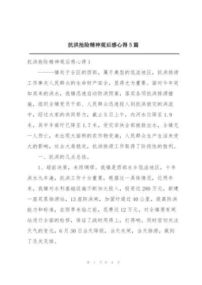 抗洪抢险精神观后感心得5篇.docx