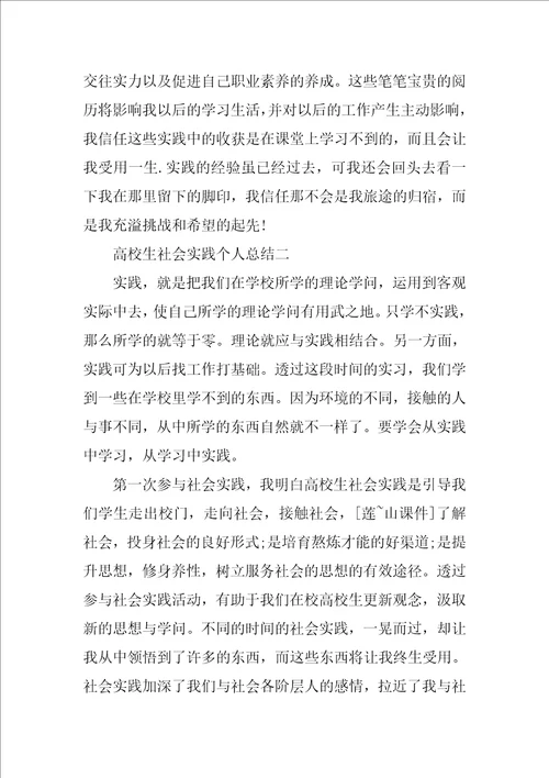 2022最新大学生社会实践个人总结三篇