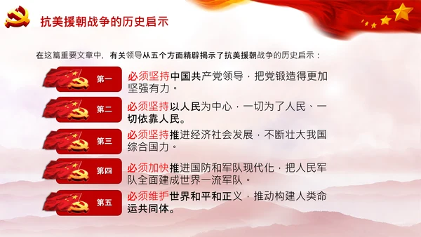学习中国共产党党史抗美援朝精神PPT模板