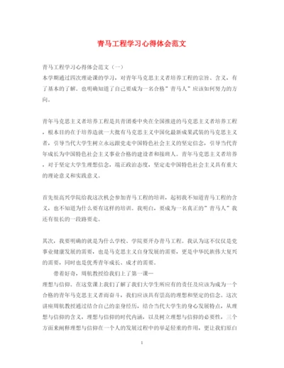 精编青马工程学习心得体会范文.docx