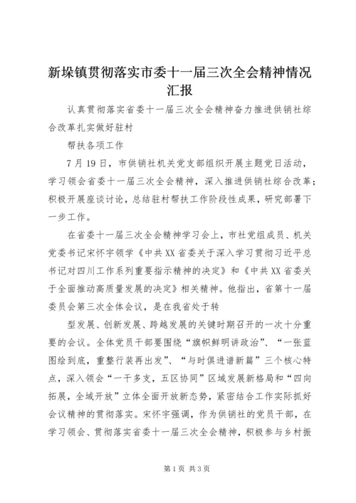 新垛镇贯彻落实市委十一届三次全会精神情况汇报 (2).docx