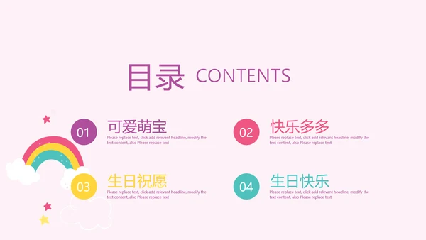 今天我满月啦电子相册PPT动态模板
