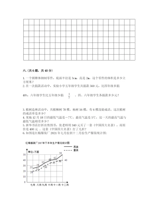 小学六年级数学毕业试题及参考答案（达标题）.docx