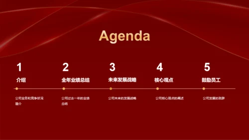 红色奢华企业通用行业年会庆典PPT模板