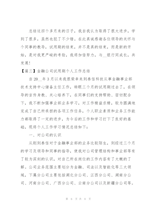 金融公司试用期个人工作总结.docx