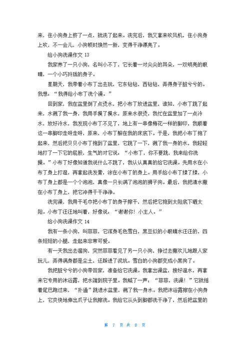 给小狗洗澡作文