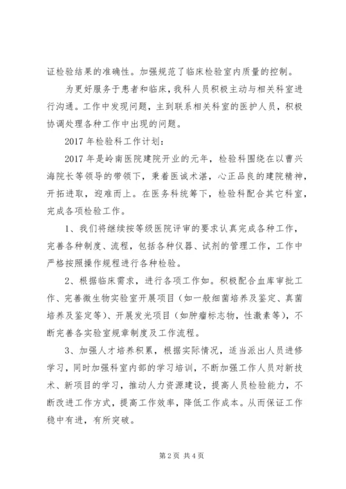 检验科进修总结及科室工作计划 (4).docx