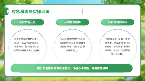 绿色卡通风学生安全教育宣传教育PPT