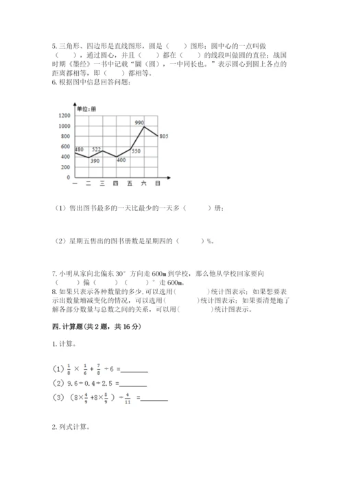 小学数学六年级上册期末卷及参考答案【模拟题】.docx