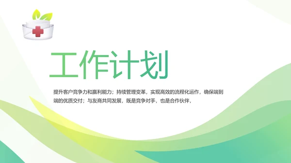 绿色简约清新护士年终总结汇报动态PPT模板