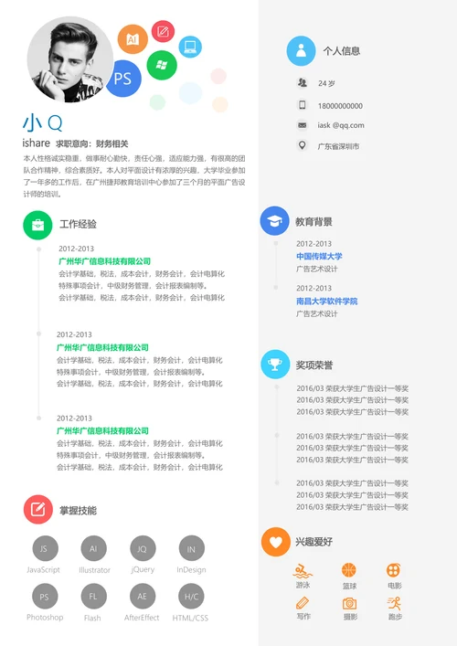 财务相关求职简历