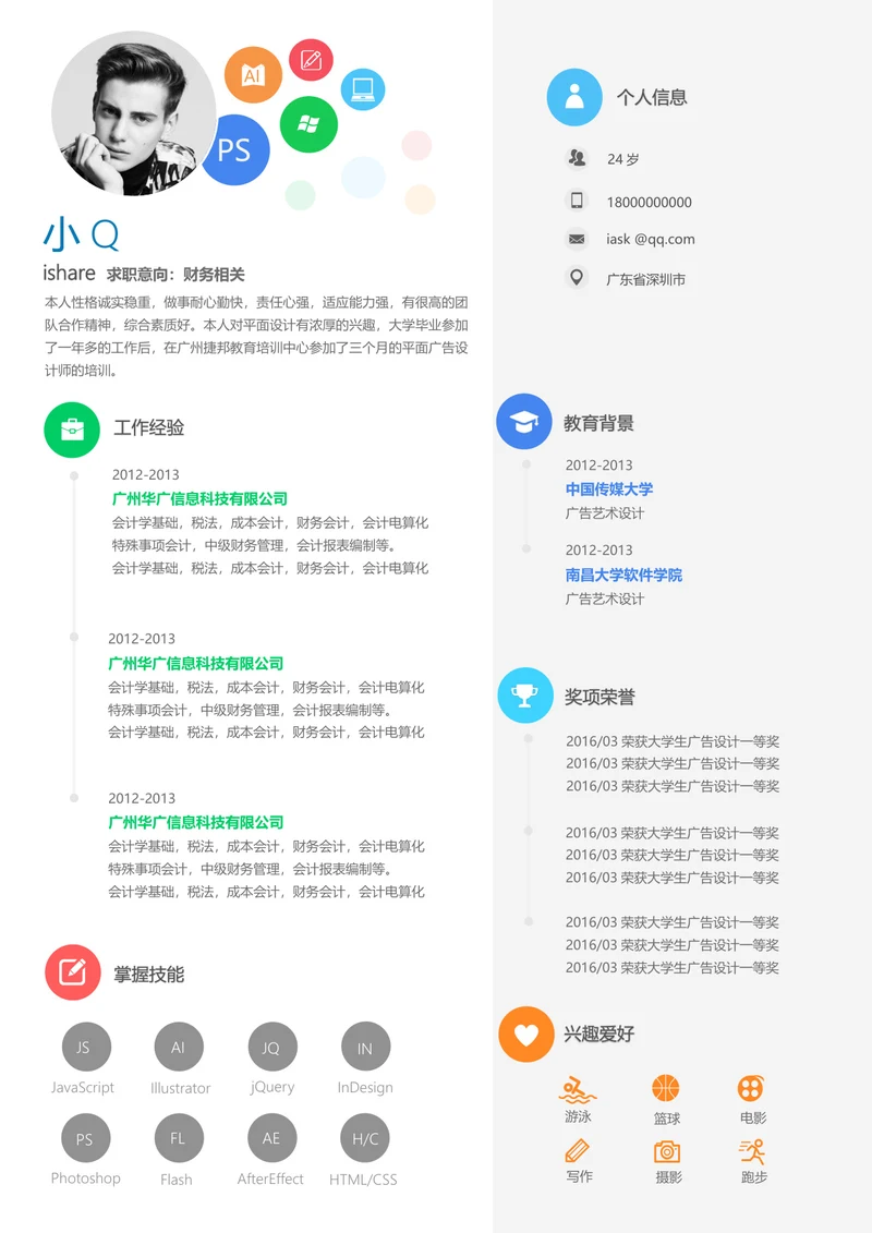 财务相关求职简历
