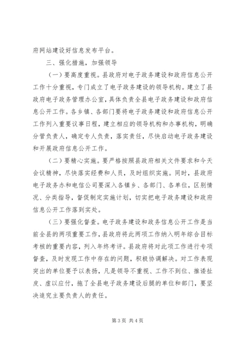 县电子政务建设和政府信息公开工作会议发言.docx