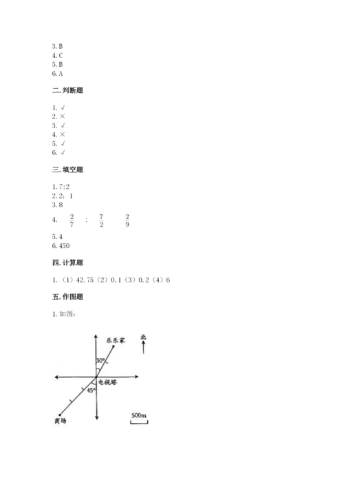 人教版六年级下册数学第四单元《比例》基础训练及1套参考答案.docx