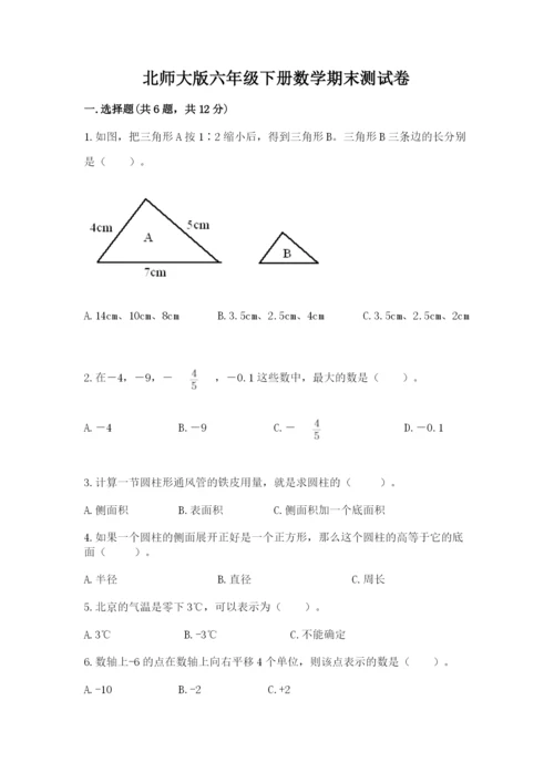 北师大版六年级下册数学期末测试卷（培优a卷）.docx