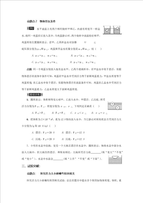 中考专题复习：浮力样稿