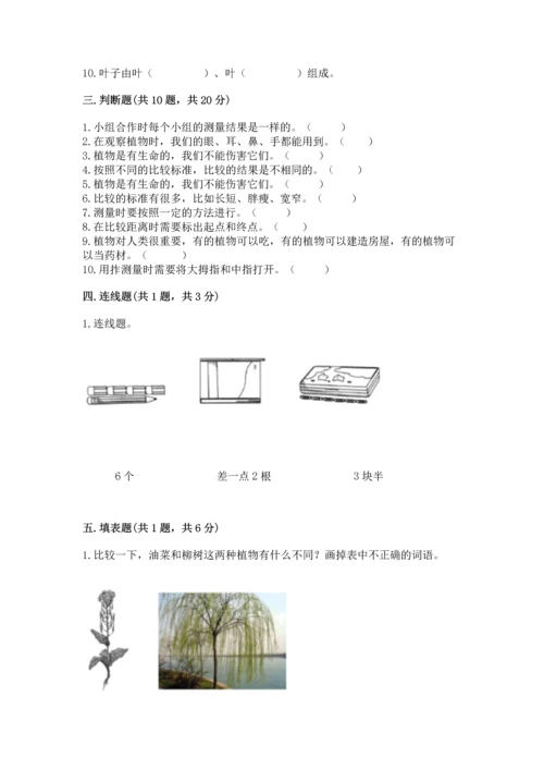 教科版小学一年级上册科学期末测试卷附答案（达标题）.docx