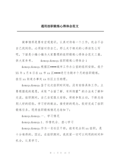 通用挂职锻炼心得体会范文.docx