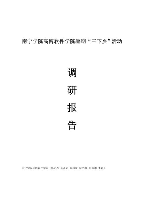 暑期三下乡调研分析报告.docx