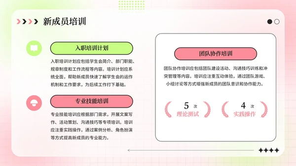 粉绿色弥散风学生会招新指南活动策划PPT模板