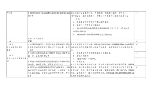 ISO90012015版内审检查表(完整记录).docx