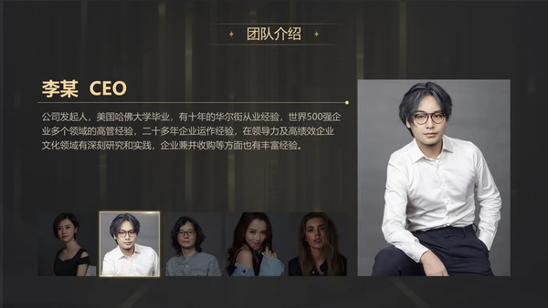 黑金质感项目战略商业计划书通用PPT模板