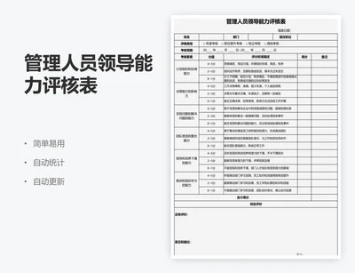 管理人员领导能力评核表