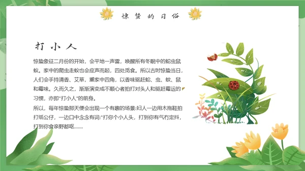 春天万物生长惊蛰女孩通用PPT模板