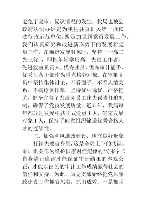 审计局党委书记述职报告